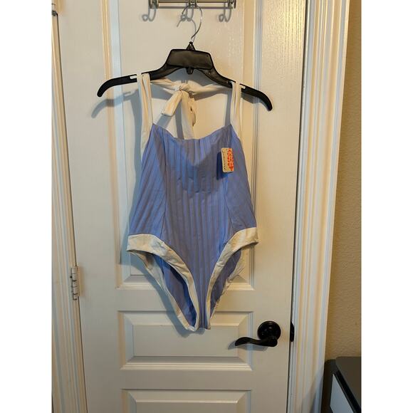 Free People Other - Free People Kya One Piece Swim Suit Blue and White NWT